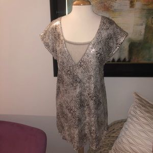 Free People Sequin Metallic Mini Dress